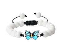 KYINYUECH 1pc Handmade Butterfly Bohemia Bracelets For Women Men 8mm Natural Stone Beaded Bracelets Gift
