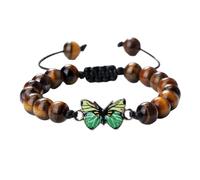 KYINYUECH 1pc Handmade Butterfly Bohemia Bracelets For Women Men 8mm Natural Stone Beaded Bracelets Gift