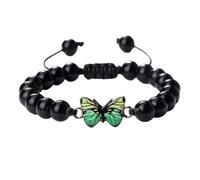 KYINYUECH 1pc Handmade Butterfly Bohemia Bracelets For Women Men 8mm Natural Stone Beaded Bracelets Gift