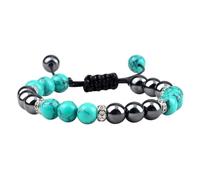 KYINYUECH 1pc Handmade Mens Beads Bracelets 8mm Natural Lava Tiger Eyes Stone Hematite Bracelet Gift