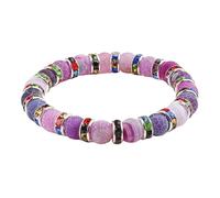 KYINYUECH 1pc Handmade Women's Natural Stone Beaded Bracelets Men Purple Weathering Beads Strand Bracelet For Couples