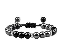 KYINYUECH 1pc Hematite Beaded Bracelests Natural Tiger Eye Black Lava Stone Handmade Adjustable Bracelets For Men