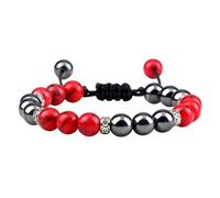 KYINYUECH 1pc Hematite Beaded Bracelests Natural Tiger Eye Black Lava Stone Handmade Adjustable Bracelets For Men