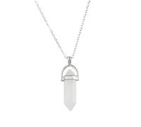 KYINYUECH 1pc Hexagonal Bullet Amethyst Necklace Women Natural Stone Pendant Quartz Pendulum Necklace