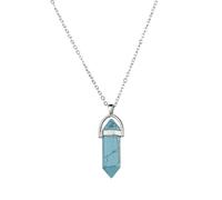 KYINYUECH 1pc Hexagonal Bullet Amethyst Necklace Women Natural Stone Pendant Quartz Pendulum Necklace