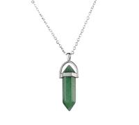 KYINYUECH 1pc Hexagonal Bullet Amethyst Necklace Women Natural Stone Pendant Quartz Pendulum Necklace