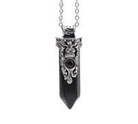 KYINYUECH 1pc Hexagonal Pendant Necklace Natural Stone Amethyst Rose Quartz Pendants For Women Men