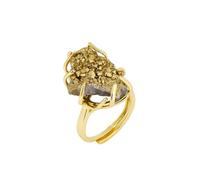 KYINYUECH 1pc Irregular Ring Gold Color Rainbow White Stone Finger Rings Adjustable Gift