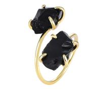 KYINYUECH 1pc Irregular Ring Gold Color Rainbow White Stone Finger Rings Adjustable Gift