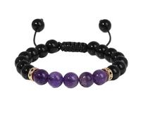 KYINYUECH 1pc Lapis Lazuli Stone Braid Bracelet 8MM Malachite Amethysts Stone Bead Bangle Gift For Women Men Couple