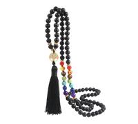 KYINYUECH 1pc Life Tree Spacer Beaded Bracelet 108 Beads Onyx Blue Purple Agate Tassel Necklace Women Men Handmade