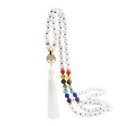 KYINYUECH 1pc Life Tree Spacer Beaded Bracelet 108 Beads Onyx Blue Purple Agate Tassel Necklace Women Men Handmade