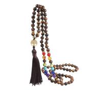 KYINYUECH 1pc Life Tree Spacer Beaded Bracelet 108 Beads Onyx Blue Purple Agate Tassel Necklace Women Men Handmade