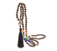 KYINYUECH 1pc Life Tree Spacer Beaded Bracelet 108 Beads Onyx Blue Purple Agate Tassel Necklace Women Men Handmade