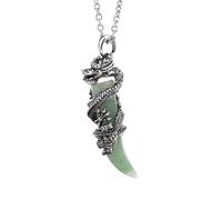 KYINYUECH 1pc Man Necklace Dragon Natural Stone Pink Quartz Obsidian Amethyst Pendant Stainless Steel Necklaces