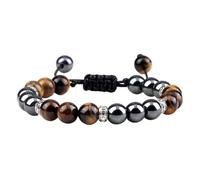 KYINYUECH 1pc Men Hematite Beads Bracelests 8mm Natural Tiger Eye Lava Stone Bracelets&Bangles Women Handmade Gift