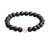 KYINYUECH 1pc Men Natural Volcanic Stone Bracelets Matte Black Lava Onyx Beads Round Bracelet & Bangle Women