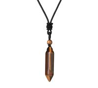 KYINYUECH 1pc Men Necklace Natural Stone Pendant Amethyst Tiger Eye Black Obsidian Necklace For Women