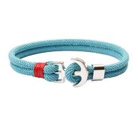 KYINYUECH 1pc Men's Rope Ocean Navigation Bracelet With Cross Border In Red And Black