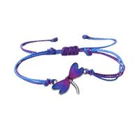 KYINYUECH 1pc Multicolor Dragonfly Bracelet Adjustable Blue Purple Red Wax Thread Rope Braided Women Bracelets Gift