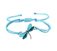 KYINYUECH 1pc Multicolor Dragonfly Bracelet Adjustable Blue Purple Red Wax Thread Rope Braided Women Bracelets Gift