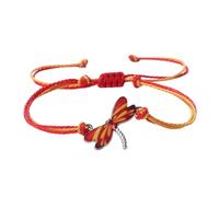 KYINYUECH 1pc Multicolor Dragonfly Bracelet Adjustable Blue Purple Red Wax Thread Rope Braided Women Bracelets Gift