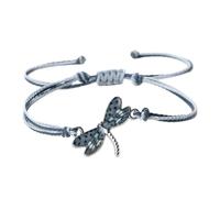 KYINYUECH 1pc Multicolor Dragonfly Bracelet Adjustable Blue Purple Red Wax Thread Rope Braided Women Bracelets Gift