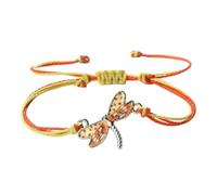 KYINYUECH 1pc Multicolor Dragonfly Bracelet Adjustable Blue Purple Red Wax Thread Rope Braided Women Bracelets Gift