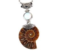 KYINYUECH 1pc Natural Ammonite Pendant Snail Shell Necklace Conch Purple For Women Men