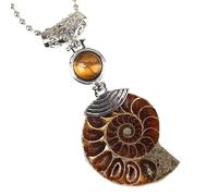 KYINYUECH 1pc Natural Ammonite Pendant Snail Shell Necklace Conch Purple For Women Men