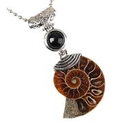 KYINYUECH 1pc Natural Ammonite Pendant Snail Shell Necklace Conch Purple For Women Men