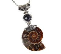 KYINYUECH 1pc Natural Ammonite Pendant Snail Shell Necklace Conch Purple For Women Men