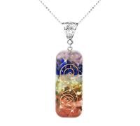 KYINYUECH 1pc Natural Chip Stone Pendant Rectangle Resin Spiral Copper Wire Pendants Necklaces