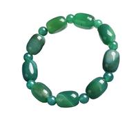 KYINYUECH 1pc Natural Green Peacock Agates Bracelet Women Drum Barrel Shape Beads Bangles Stone Gifts