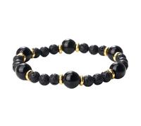 KYINYUECH 1pc Natural Malachite Tiger Eye Bracelets 6mm 10mm Stone Beaded Elastic Rope Bangle For Men Women Couple Gifts