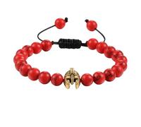 KYINYUECH 1pc Natural Red Stone Bracelet Helmet Cross Elephant Beads Adjustable Bracelets For Women Men Gift