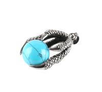 KYINYUECH 1pc Natural Round Stone Beads Ball Dragon Claw Wrap Pendants For Necklace Men Women