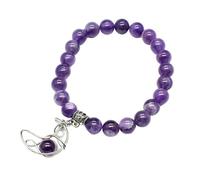 KYINYUECH 1pc Natural Stone 8mm Round Bead Bracelet With Hollow Moon Bracelet For Women