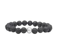 KYINYUECH 1pc Natural Stone Bracelet Double-Sided Silver Bead Bracelet Men And Women