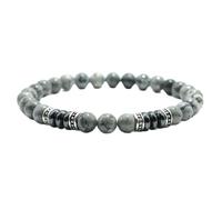 KYINYUECH 1pc Natural Stone Bracelet Men 6mm Handmade Hematite Lava Tiger Eyes Beaded String Bracelet
