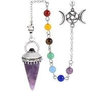 KYINYUECH 1pc Natural Stone Cone Pendulum Amethyst Pink Quartz Stone Pendulo