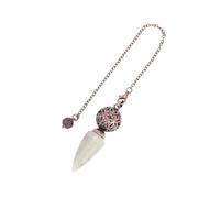 KYINYUECH 1pc Natural Stone Cone Pendulum Hollow Flower Ball Quartz Pendules