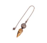 KYINYUECH 1pc Natural Stone Cone Pendulum Hollow Flower Ball Quartz Pendules