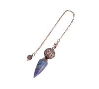 KYINYUECH 1pc Natural Stone Cone Pendulum Hollow Flower Ball Quartz Pendules