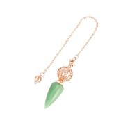 KYINYUECH 1pc Natural Stone Cone Pendulum Hollow Flower Ball Quartz Pendules