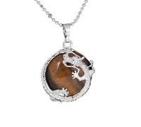 KYINYUECH 1pc Natural Stone Dragon Pendants Necklace Quartz Green Aventurine Blue Sand Stone Opal Necklaces Pendants Gift