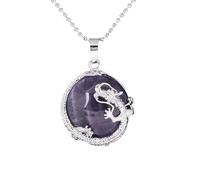 KYINYUECH 1pc Natural Stone Dragon Pendants Necklace Quartz Green Aventurine Blue Sand Stone Opal Necklaces Pendants Gift