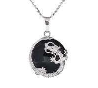 KYINYUECH 1pc Natural Stone Dragon Pendants Necklace Quartz Green Aventurine Blue Sand Stone Opal Necklaces Pendants Gift