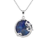 KYINYUECH 1pc Natural Stone Dragon Pendants Necklace Quartz Green Aventurine Blue Sand Stone Opal Necklaces Pendants Gift