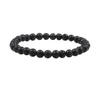 KYINYUECH 1pc Natural Stone Elastic Bracelet 6mm Men Black Lava Blue Beads Strand Bracelets For Women